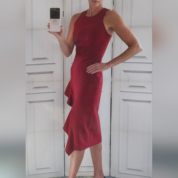 CINQ A SEPT Piper Ruffle Sheath Dress - Picture 9 of 12